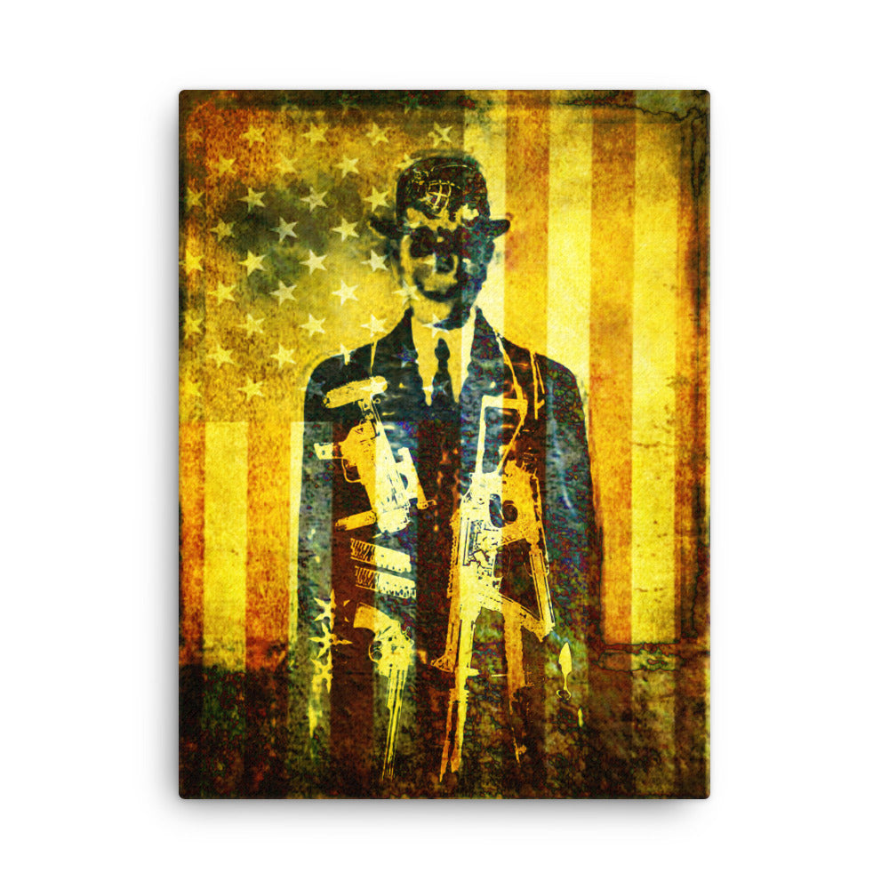 Conceal Carry of Man Antique Gold Usa on Canvas