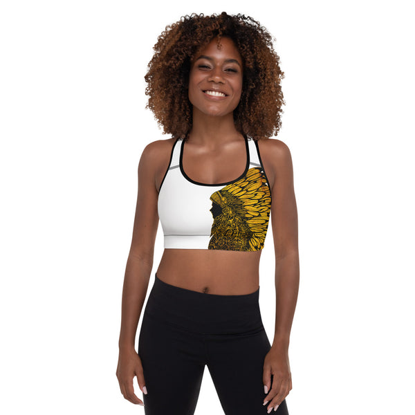 Mana Warrior Chief (Black Gold) Padded Sports Bra