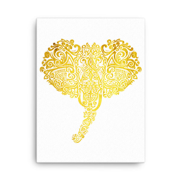 Baroque Mana Elephant Canvas (White Gold)