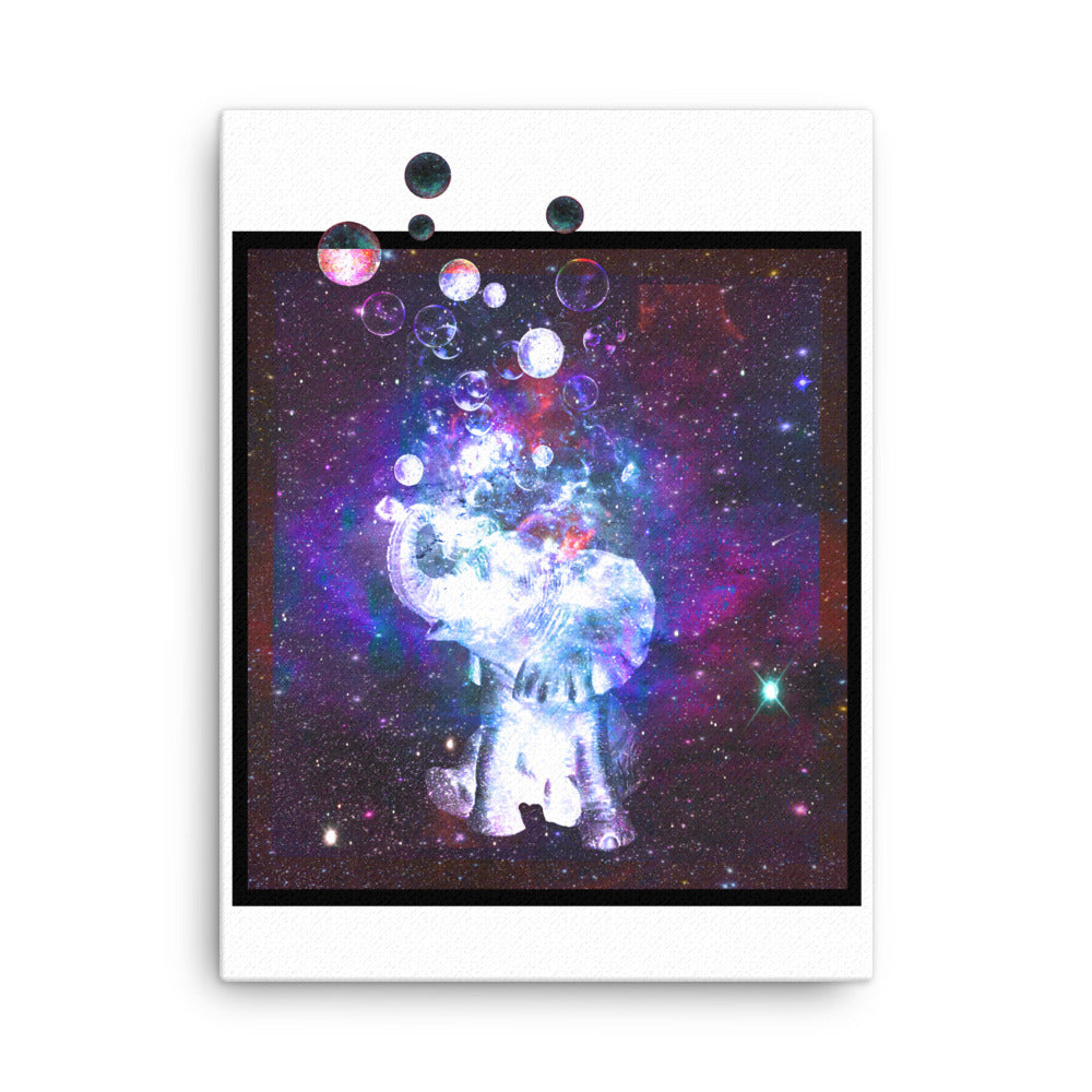 Elephant Baby Bubbles Canvas