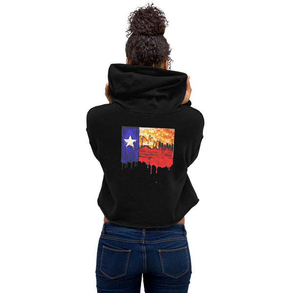 Texas Bleed Womens Crop Hoodie